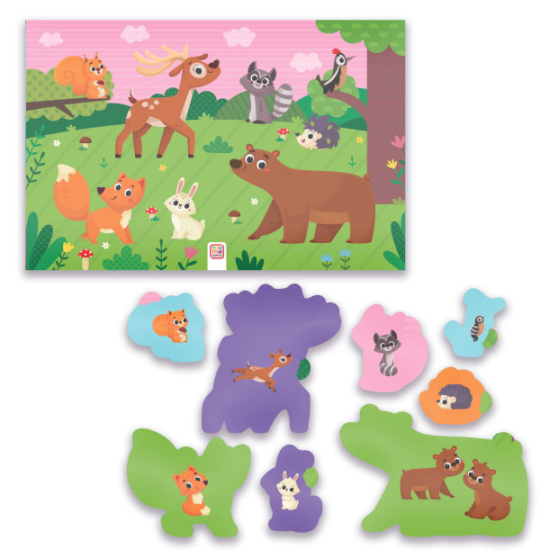 Пазлы на подложке. Лес