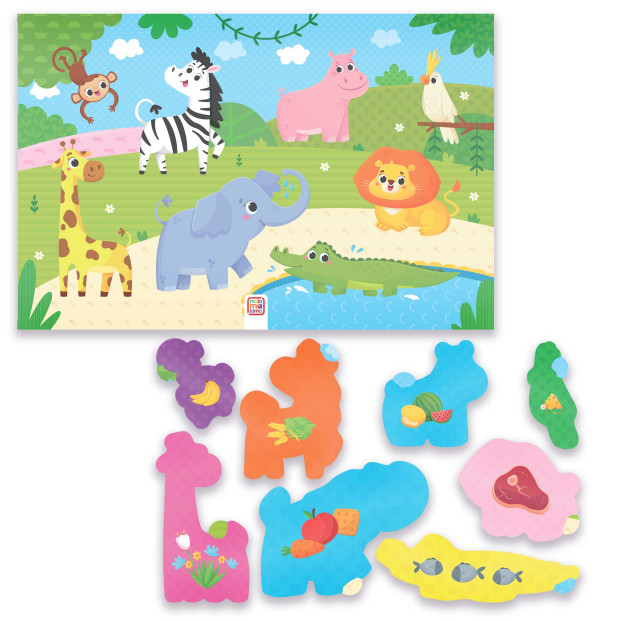 Пазлы на подложке. Зоопарк