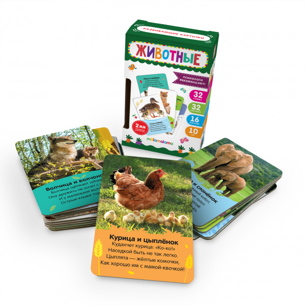 Умные карточки. Животные. 16 карт