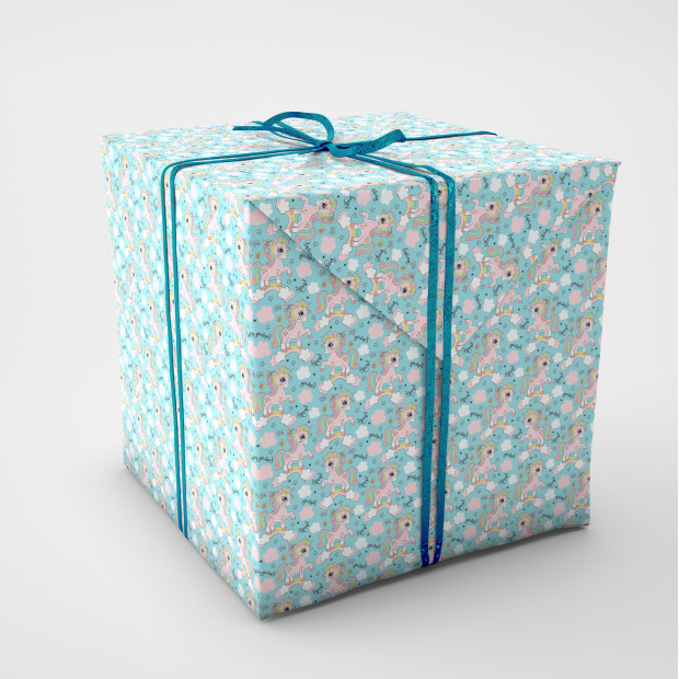 Упаковочная бумага. Единороги (вид 1)