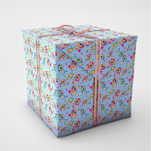 Упаковочная бумага. Единороги (вид 2)