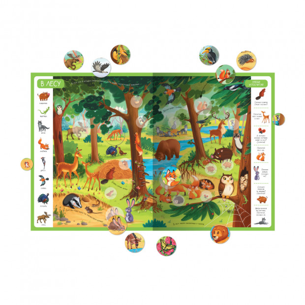 Виммельбух с наклейками. Животные